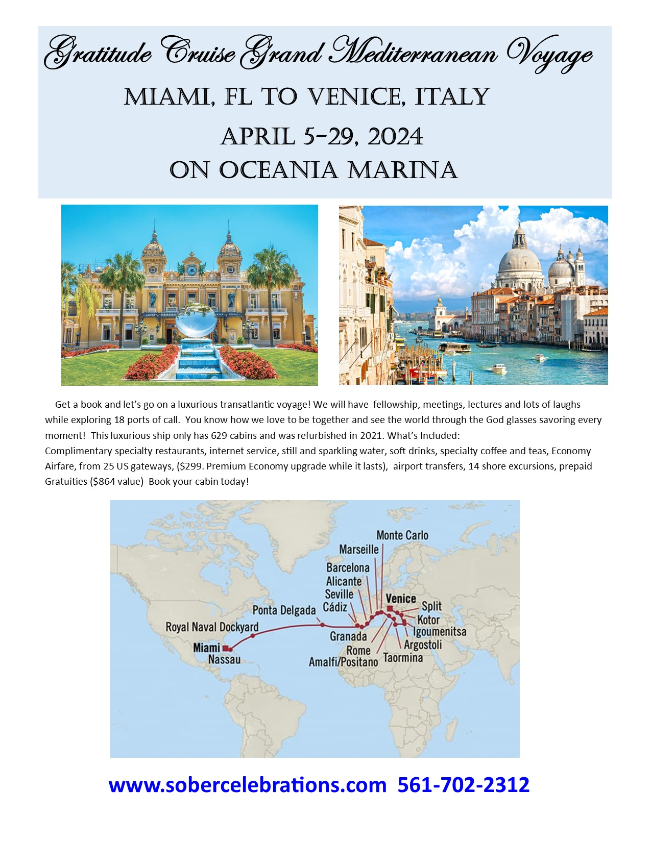 April, 2024 Grand Transatlantic Voyage